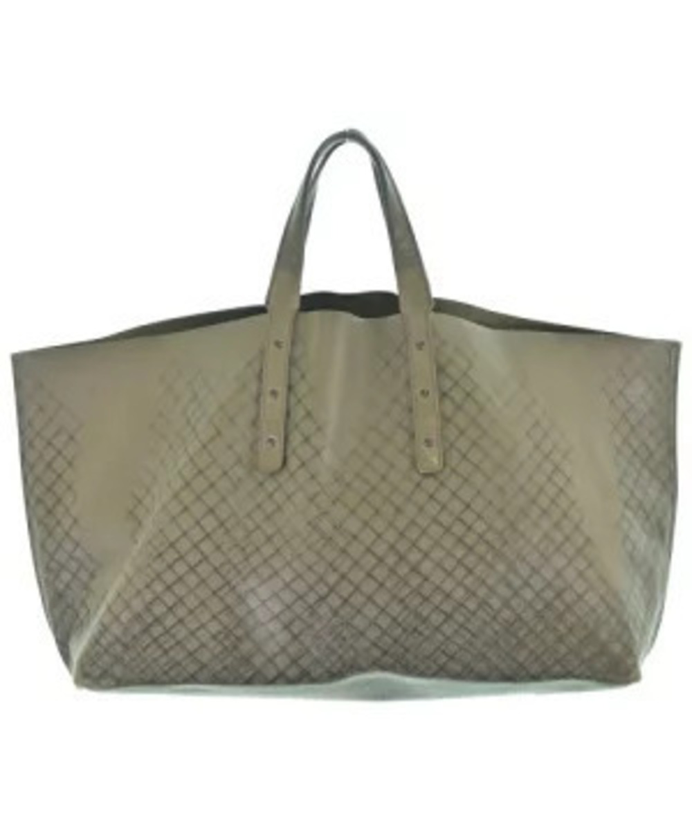Bottega Veneta Intrecciato woven leather tote bag dual shoulder straps top Gray